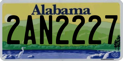 AL license plate 2AN2227