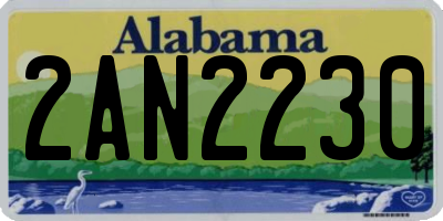 AL license plate 2AN2230