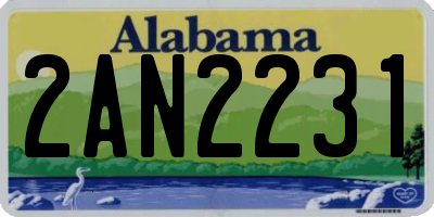 AL license plate 2AN2231