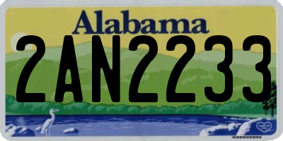 AL license plate 2AN2233