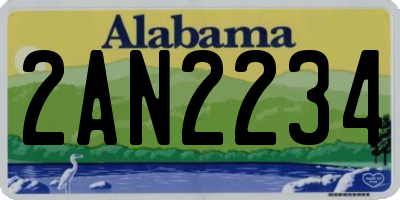 AL license plate 2AN2234