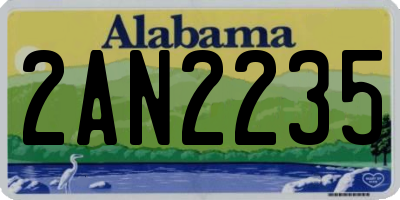 AL license plate 2AN2235