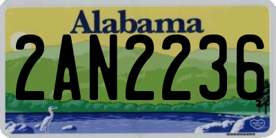 AL license plate 2AN2236
