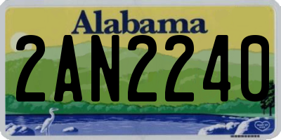 AL license plate 2AN2240