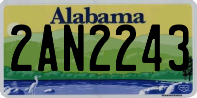 AL license plate 2AN2243
