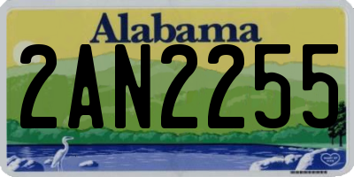 AL license plate 2AN2255