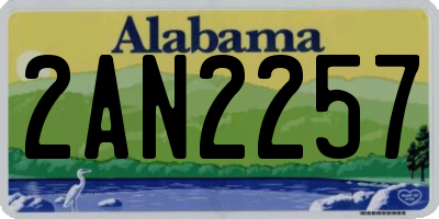 AL license plate 2AN2257