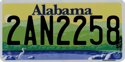 AL license plate 2AN2258