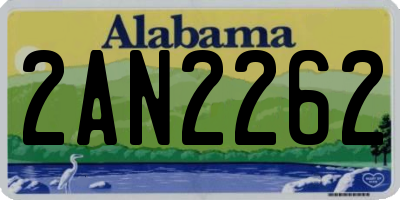 AL license plate 2AN2262