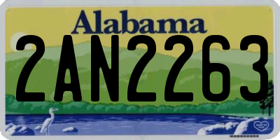 AL license plate 2AN2263