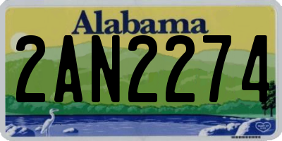AL license plate 2AN2274