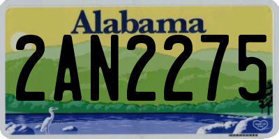 AL license plate 2AN2275