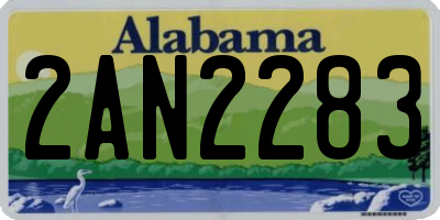 AL license plate 2AN2283