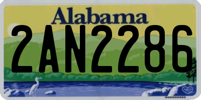 AL license plate 2AN2286