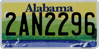 AL license plate 2AN2296