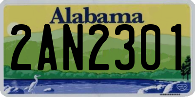 AL license plate 2AN2301