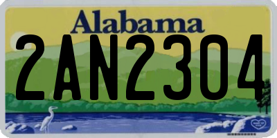 AL license plate 2AN2304