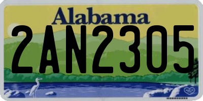 AL license plate 2AN2305