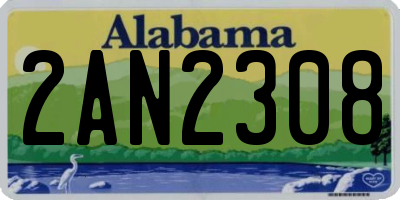 AL license plate 2AN2308