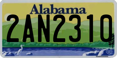 AL license plate 2AN2310