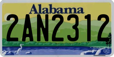 AL license plate 2AN2312