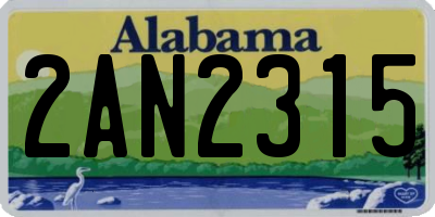 AL license plate 2AN2315