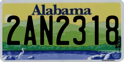 AL license plate 2AN2318
