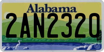 AL license plate 2AN2320