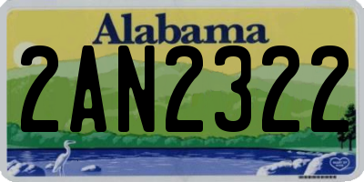 AL license plate 2AN2322