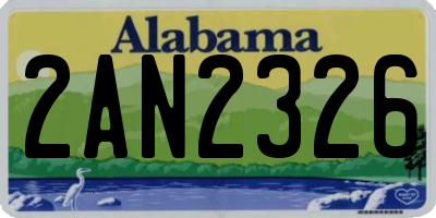 AL license plate 2AN2326