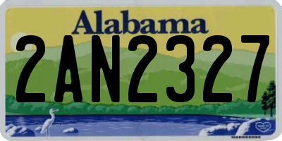 AL license plate 2AN2327
