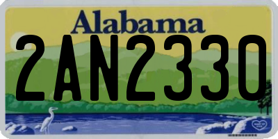 AL license plate 2AN2330