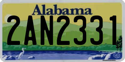 AL license plate 2AN2331