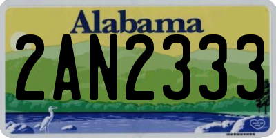 AL license plate 2AN2333