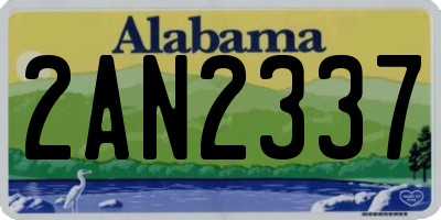 AL license plate 2AN2337
