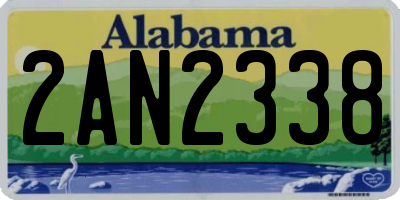 AL license plate 2AN2338