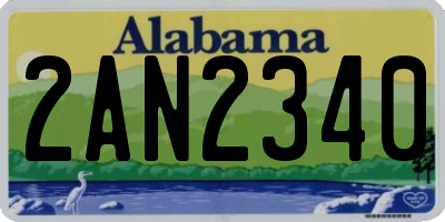 AL license plate 2AN2340