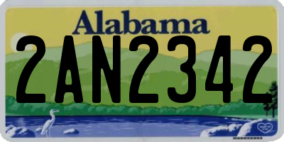 AL license plate 2AN2342