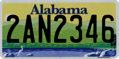 AL license plate 2AN2346