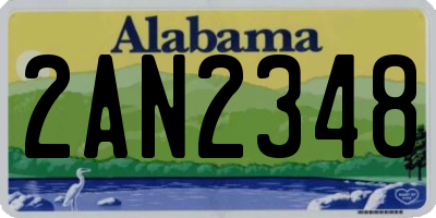 AL license plate 2AN2348