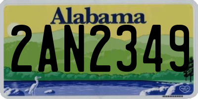 AL license plate 2AN2349