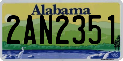 AL license plate 2AN2351