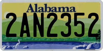 AL license plate 2AN2352