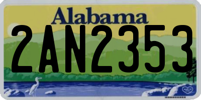 AL license plate 2AN2353