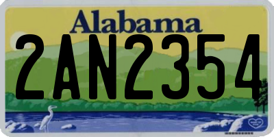 AL license plate 2AN2354