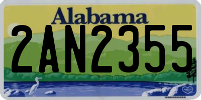 AL license plate 2AN2355