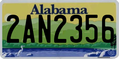 AL license plate 2AN2356