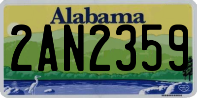 AL license plate 2AN2359