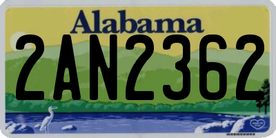 AL license plate 2AN2362