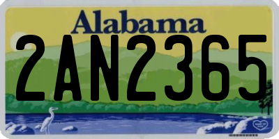 AL license plate 2AN2365
